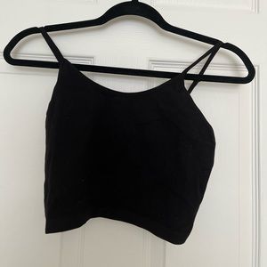 Black Ripped Cropped Tank Top